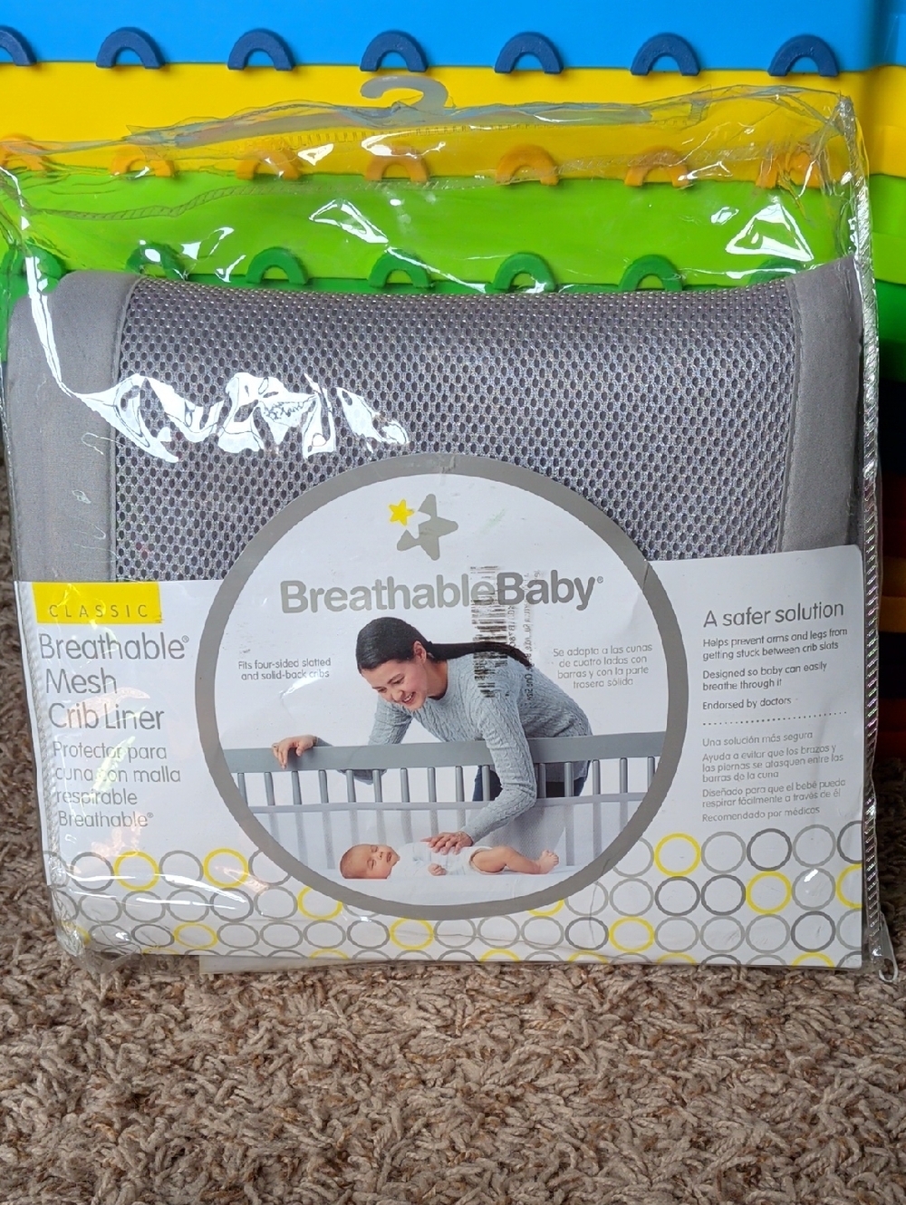 BreathableBaby Classic Gray Mesh Crib Liner